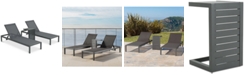 Noble House Westlake Outdoor Chaise Lounge and C-Shaped Side Table